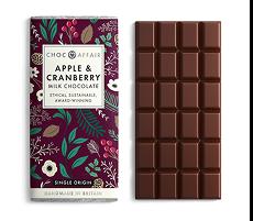 chocolate bar with apple and cranberry